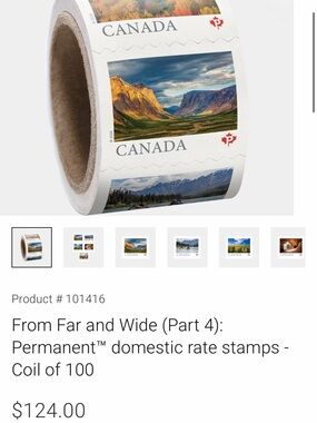 Bulk Pack: 4 Rolls (400) Canada
Post
Permanent Stamps
